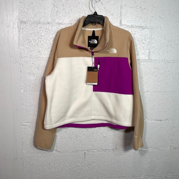 The North Face Denali Sweatshirt, Khaki stone/G white/Purple cactus XL - Picture 1 of 9